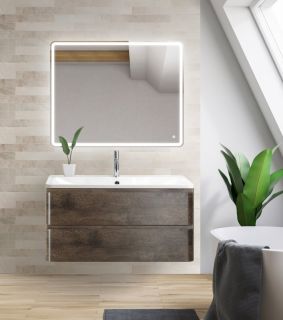 Тумба под раковину BelBagno подвесная 90x50см Rovere Nature Grigio ALBANO-900-2C-SO-RNG